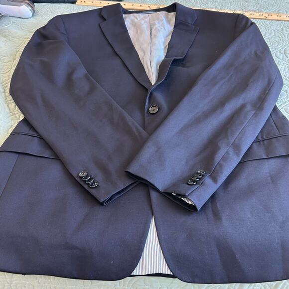 Tommy Hilfiger Navy Blue 2 Button Blazer 100% Wool - Picture 9 of 12